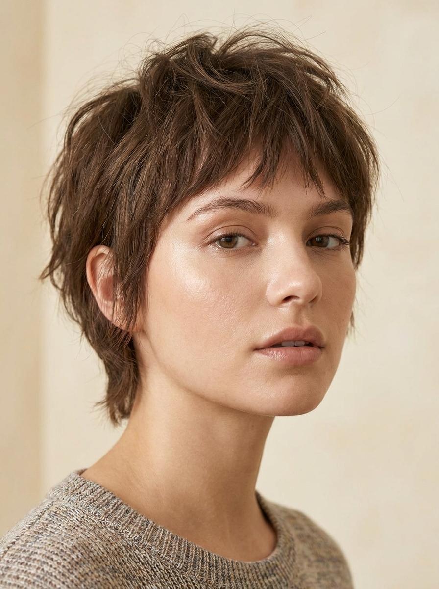 Kurzer Wolf Cut – moderne Frisur für kurze Haare